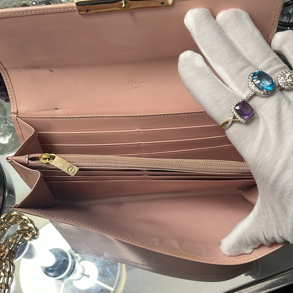 Auth CARTIER Love Collection Long Blush Pink Wallet/crossbody, EUC,RARE - Picture 10 of 17